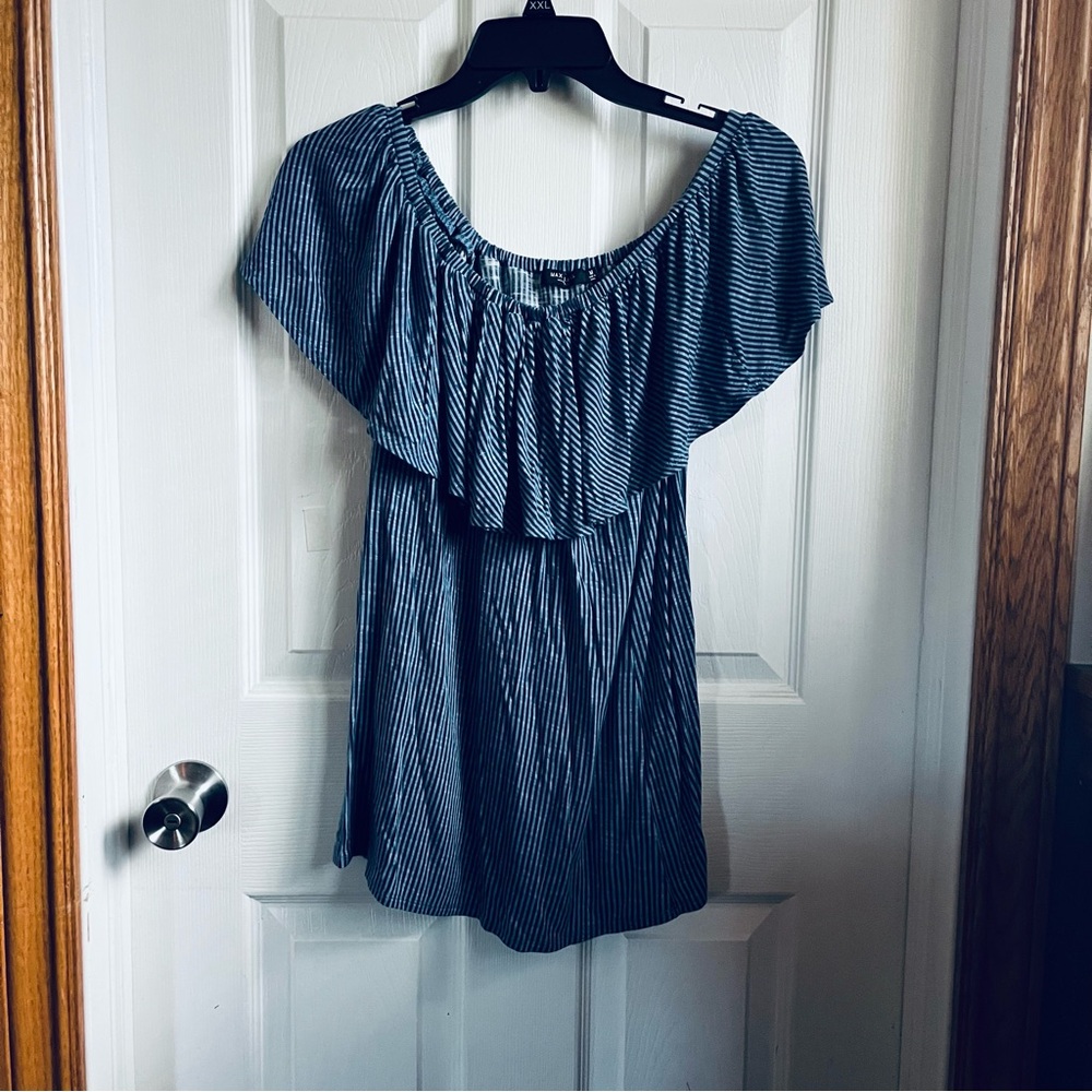 Max Jeans Blue Striped Blouse